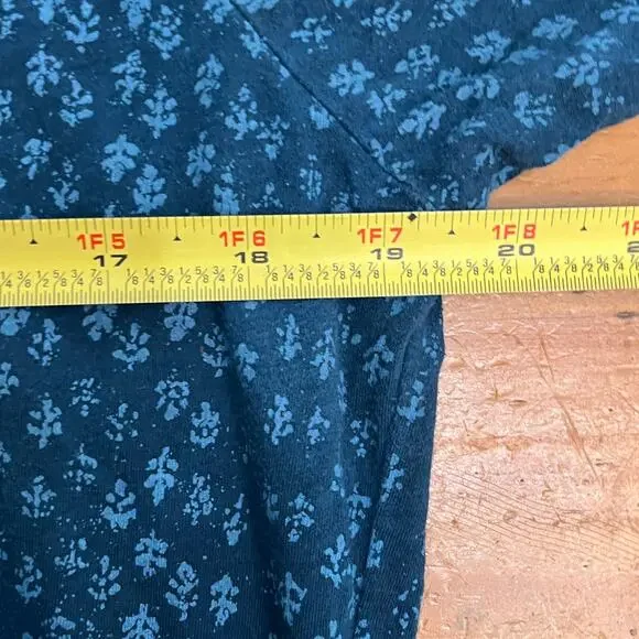 Peruvian Connection Women's Teal Blue Pima Cotton Dress Pockets 3/4 Sleeve Large - Picture 7 of 9